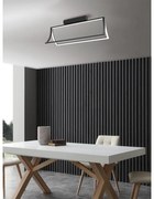 Plafoniera LED design Opera, nero 61x22 cm, luce naturale dimmerabile NOVECENTO