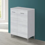 Mobile bagno salvaspazio con cassetto e anta a persiana, Mobiletto multiuso  da terra con ripiano regolabile Grigio - Costway