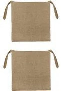 Set 2 cuscini sedia 39x39 cm beige