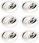 Set di 6 Faretti da Incasso Rotondi Orientabili Bianchi - Chuck 111