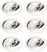 Set di 6 Faretto da incasso moderno bianco orientabile - CHUCK 111