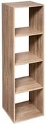 Scaffale a colonna 4 scomparti legno 34,5x134x32 cm