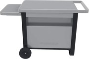 Carrello tavolo trolley deluxe per barbecue portatile con ruote in acciaio inox - Campingaz