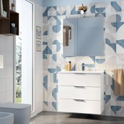 Pensile bagno Jnka specchio in vetro SENSEA, 2 ante apertura da destra e sinistra P 14 x L 80 x H 75 cm