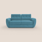 Zeus Divano letto scandinavo con schienale alto in tessuto impermeabile T02 azzurro