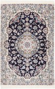 Nain Tappeto persiano 150 x 100 Blu (Iran) Annodato A Mano