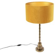 Lampada da tavolo Art Déco con paralume in velluto giallo 35 cm - Pisos
