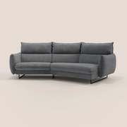 Monamour divano moderno angolare con opzione relax elettrico in microfibra smacchiabile impermeabile T11 grigio