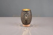 Bidar lampada da tavolo metallo nero e oro taglio laser con inserto...