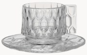 Tazzine da caffè e piattini con motivo strutturato Jellies 4 pz