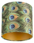 Paralume in velluto con design pavone 20/20/20 con interno dorato