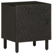 Comodino nero 40x33x46 cm in legno massello di mango