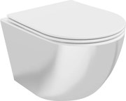 Mexen Lena wc rimless con sedile slim a chiusura rallentata, duroplast, bianco/argento - 30224004
