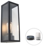 Smart lampada da parete per esterni nera con vetro incluso Wifi ST64 - Rotterdam Long