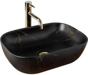 REA-U8908 - Lavabo da appoggio BELINDA 33,5x46,5 cm ceramica/nero/effetto marmo