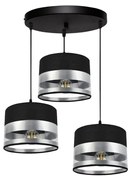 Lampadario su filo MILO 3xE27/60W/230V argento/nero