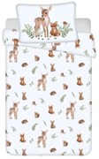 Set copripiumino e federa da bambini bianco/marrone in cotone per culla 100x135 cm Forest Animals – Jerry Fabrics