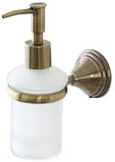 Porta dispenser sapone liquido da muro in acciaio finitura bronzo Iris kit fissaggio incluso