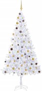 Albero di Natale Preilluminato con Palline e Rami Decorativi, Albero di Natale Preilluminato con Palline 210 cm 910 Rami