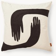 Cuscino ricamato a mano in cotone organico Pose