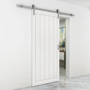 Porta scorrevole Oregon in alluminio bianco, L 96 x H 215 cm, con binario Country satinato Reversibile