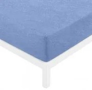 Lenzuolo con angoli singolo blu cotone