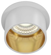 Faretto Moderno Reif Alluminio Bianco 1 Luce Diffusore Vetro Oro