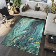 Tappeto di tendenza nei toni del verde e del blu Larghezza: 80 cm | Lunghezza: 150 cm