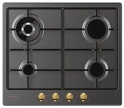 Piano cottura Candy collezione Classic a Gas 4 zone colore Anthracite Acciaio Inox CHW6BR4WGTGH PRONTA CONSEGNA