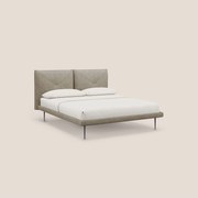 Jolie letto a doppio pannello con piedi alti in metallo in tessuto smacchiabile T18 beige