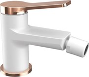 Kamalu - Miscelatore bidet colore bianco leva oro rosa | KAM-KANDA BIANCO-RG