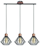 Lampadario Moderno Sequoia nero 3x E27 SEYNAVE