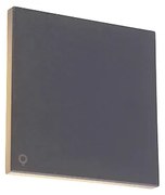 Applique da parete di design in alluminio grigio 15 cm con LED 9W - Skyf