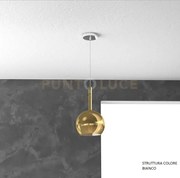 Sosp. bianco 1 luce piccola oro 1155bi-sp-or