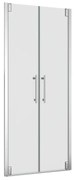 Porta doccia doppia anta battente Remix2 L 90 x H 195cm, Sp. 5 mm in vetro profilo cromo