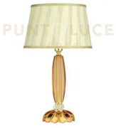 Lumetto cecilia cristallo ambra 1 luce attacco e14 con paralume avo...