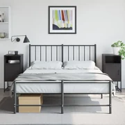 Comodini 2 Pz Neri 36x39x78 Cm İn Acciaio /