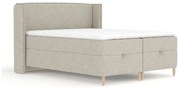 Letto boxspring grigio chiaro con spazio contenitivo 180x200 cm Monpelli - Maison de Rêve