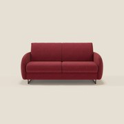 Ninfea divano letto Design Morbido con Piedini alti in Metallo e Materasso H18 cm in tessuto impermeabile T03 rosso