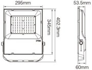 Faro LED 100W RGB+CCT  IP65 Dimmerabile - RF 24 GHz Colore RGB+CCT
