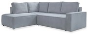 Divano letto angolare in velluto a coste grigio chiaro Brave Dave - Miuform