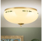 Orion DL 7-674 - Plafoniera LANDHAUS 3xE27/60W/230V diametro 35 cm ottone/beige