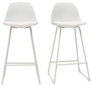 Set di 2 sgabelli da bar design bianchi piedi metallo 65 cm FRANZ