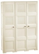 Armadio alto Omnimodus in polipropilene, beige L 118 x H 164 x P 47 cm, 3 ante, adatto per interno/esterno