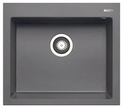 Lavello integrato 1 vasca in granito grigio PYRAMIS Voyager L 50 x L 57 cm