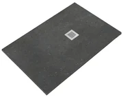Piatto doccia SANYCCES in resina STRATO nero L 80 x L 170 cm