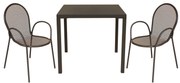 INDEX - set tavolo in alluminio cm 80 x 80 x 73h con 2 poltrone Maris
