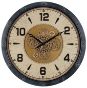 Orologio da Parete Nero Dorato Cristallo Ferro 72 x 9 x 72 cm (3 Unità)