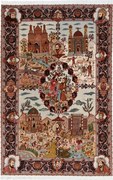 Tabriz Tappeto persiano 280x180 Blu (Iran) Annodato A Mano