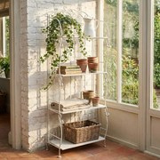 Scaffale 4 ripiani stile provenzale in ferro verniciato